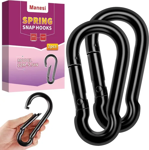 Mosquetones de resorte con mosquetón, conector de cuerda resistente, clips de mosquetón pequeños de enlace rápido para interiores y exteriores