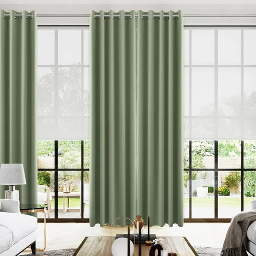 Vista 198 de KOUFALL Cortinas de Baño Aqua para Ventana, Juego de 2 Paneles Decoración Costera Cortinas Cortas Opacas para Ventana Pequeña de Cocina Puerta
