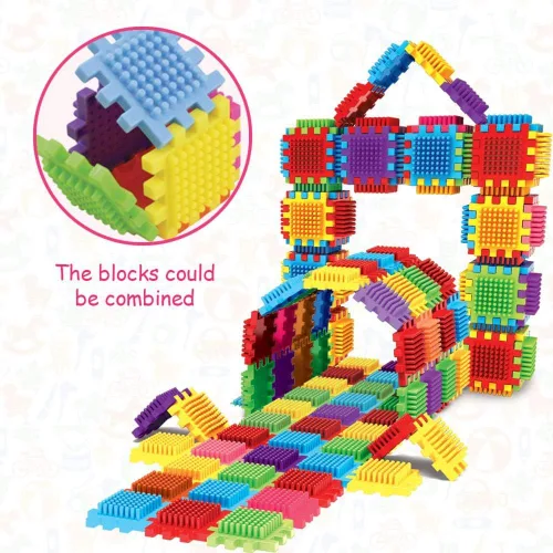 Vista 7 de Dimple Juego de 2 juegos de 60 bloques en total de 720 piezas, grandes bloques apilables y juego de construcción interconectados para niños y niñas