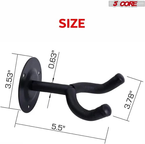 Vista 7 de 5 CORE Soporte de pared para guitarra, 3 piezas, para bajo acústico eléctrico clásico para estudio en casa