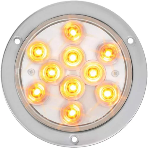 Vista 13 de Grand General 76850 - Luz LED (4 pulgadas Mega 10 Plus Am/Am con montaje en brida SS y coleta), 1 paquete Ámbar/Ámbar