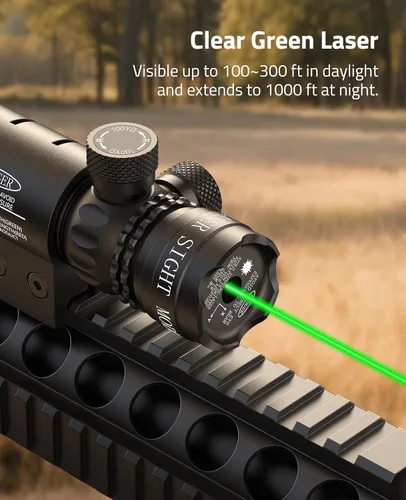 Vista 5 de CVLIFE Laser Sight for Rifle with Picatinny Rail Mount/Barrel Mount, Green Laser for Guns, Low-Profile Laser Sight with Pressure Switch