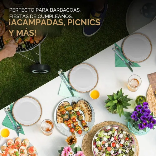 Vista 7 de Stock Your Home Soporte para platos de papel de bambú de 10 pulgadas (4 unidades) – Soportes de platos de papel reutilizables de mimbre resistente
