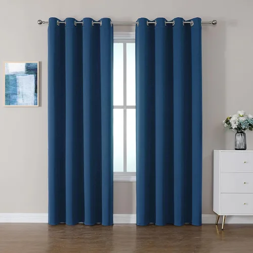 Vista 35 de CUCRAF - Juego de 2 paneles de cortinas opacas de 54 pulgadas, cortina con bolsillo para varilla y pestaña trasera, cortinas oscuras con aislamiento