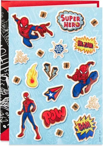 Vista 10 de Hallmark Tarjeta de cumpleaños desplegable de Spider-Man (Alguien Increíble Como Tú) Tarjeta 3D Signature Paper Wonder
