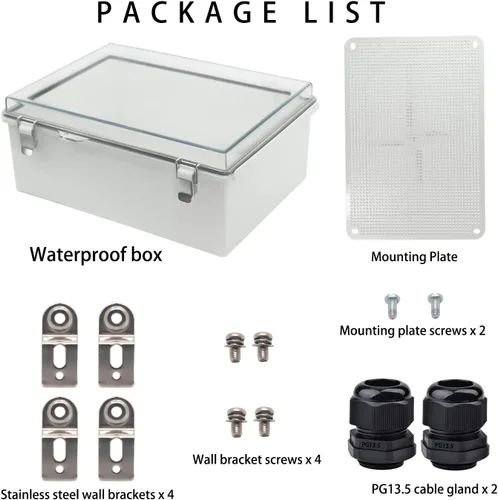 Vista 4 de Caja Eléctrica Impermeable para Exteriores Caja de Conexiones Resistente a la Intemperie IP67 Carcasa de Plástico ABS Caja de Proyecto de Claro