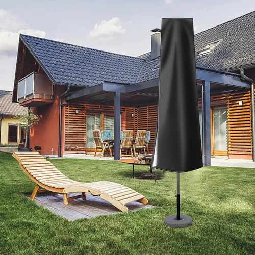 Vista 6 de Dafire Cubierta de paraguas de patio para sombrillas de 7 pies a 9 pies, cubiertas de parasol de 1.7m (Negro 420D), cubierta de paraguas impermeable