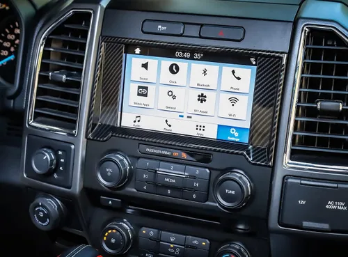 Vista 9 de Nicebee Juego de 11 piezas de decoración de tablero de tablero de control central de ABS compatible con Ford Raptor F150 2015-2020