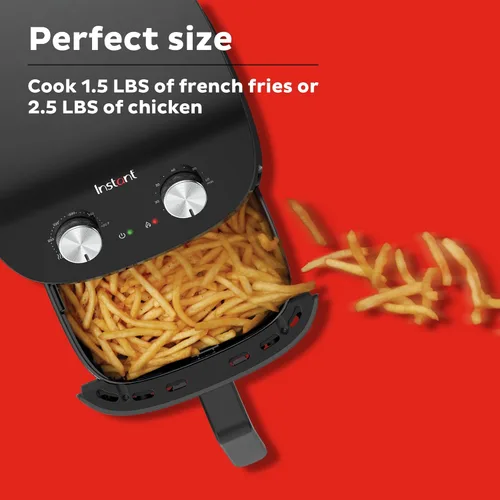 Vista 6 de Instant Pot Essentials - Freidora de aire de 4 cuartos con tecnología EvenCrisp que recalienta y recalienta, ajusta fácilmente el tiempo