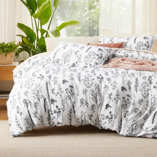 Vista 18 de Bedsure - Funda de edredón tamaño King – Juego de funda de edredón reversible terracota de 3 piezas con cierre de cremallera, juego de ropa de cama