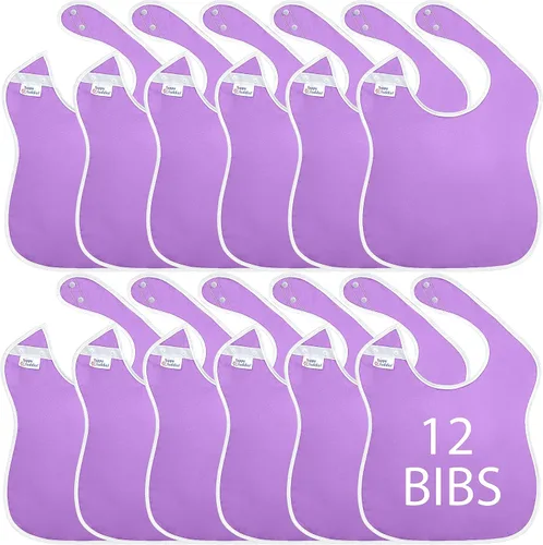 Vista 13 de Baberos grandes impermeables Colección Pastel - 4pk, 12pk, 48pk