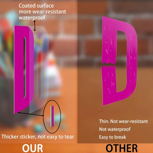 Vista 4 de Calcomanías de Letras para Tablón de Anuncios, 288 Piezas 18 Hojas 3 Pulgadas, Vinilo Impermeable, Colorido para Buzón, Ventana, Puerta, Letrero