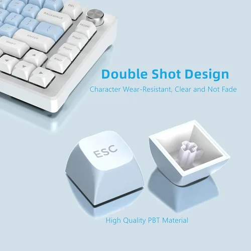 Vista 3 de XVX Teclas 60% Teclas PBT personalizadas, juego de teclas de doble disparo de 110 teclas, con extractor de llaves para GK61SK 61Ducky One 2 Mini