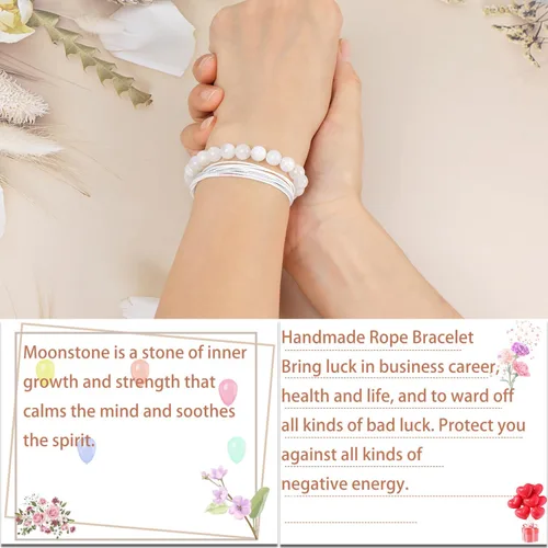 Vista 27 de LPBeads Pulsera de piedra natural hecha a mano de tamaño ajustable