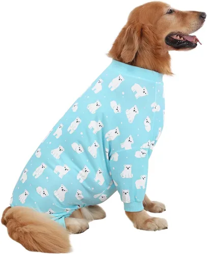 Vista 74 de HDE Pijama de una pieza para perro, ligero, para perros M-3XL, estrellas fantasmales, talla S