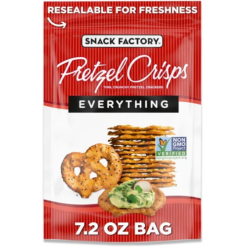 Vista 10 de Snack Factory Pretzel Crisps Galletas de pretzel de brioche, bolsa de 7.2 onzas