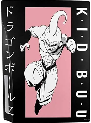 Vista 3 de Skinit Calcomanía para juegos compatible con consola PS5, diseño oficial de Dragon Ball Z Kid Buu Combat