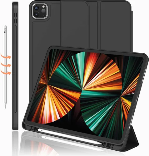 Funda para iPad Pro de 12.9 pulgadas 2022/2021/2020 (6ª/5ª/4ª generación) con soporte para lápiz [compatible con carga/emparejamiento del Apple