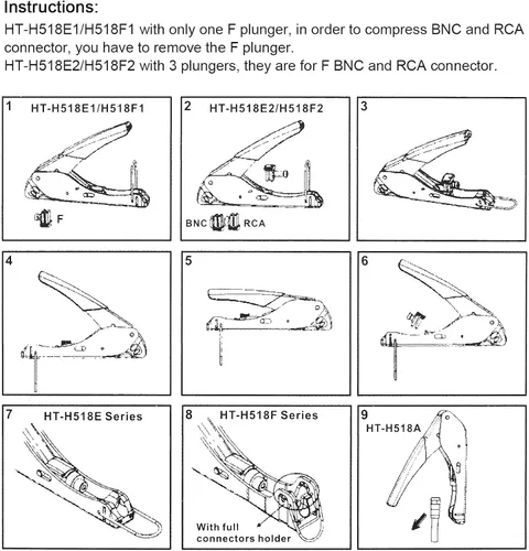 Vista 7 de Kit de herramientas de compresión coaxial Cable coaxial Pelacables con conectores F RG6 RG59