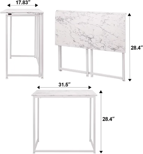 Vista 3 de Leopard Outdoor Products Escritorio plegable para computadora para espacios pequeños, oficina en casa, mesa plegable para computadora portátil