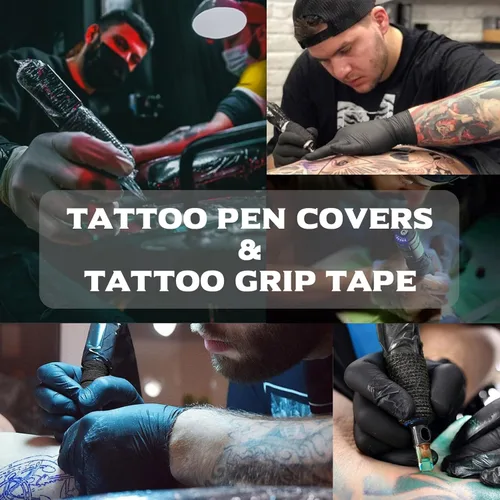 Vista 6 de Cintas de agarre y cubiertas de plástico, 200 bolsas y 4 fundas de plástico negras con cintas adhesivas negras