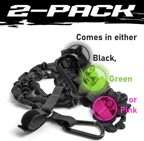 Vista 7 de Gradient Fitness 2 Pack Kayak Paddle Leash, 5-8 Feet Stretchable Paddle Strap with Carabiner Secure Leash Lanyard Rope for SUP Kayak Canoe Paddle