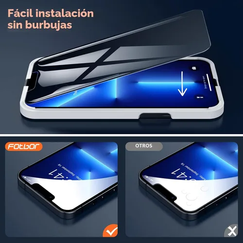 Vista 7 de Fotbor Protector de pantalla de privacidad para iPhone 12 Pro Max, protector de pantalla de privacidad para iPhone 12 Pro Max [2 antiespías]