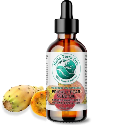 Bella Terra Oils - Aceite de semilla de tuna 2 onzas - Excelencia prensada en frío, repleto de vitamina E, ácido linoleico y betalaínas, un toque