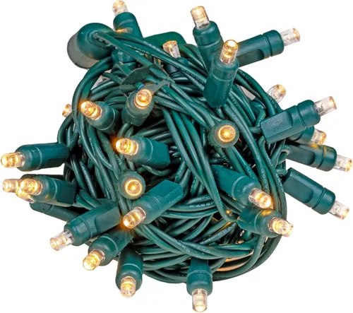 Vista 12 de Novelty Lights 100 luces LED azules de Navidad de 34 pies para exteriores/interiores, espacio de 4 pulgadas, luces de cadena de alambre verde