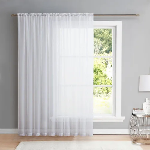 Vista 7 de NICETOWN Cortina de puerta de patio para puerta corrediza, con bolsillo para barra, elegante panel aireado y ligero para sala de estar/dormitorio