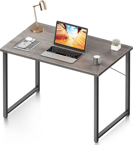 Vista 14 de Coleshome Escritorio para computadora de 48 pulgadas, escritorio moderno de estilo simple para oficina en casa, escritorio de estudio para Roble gris