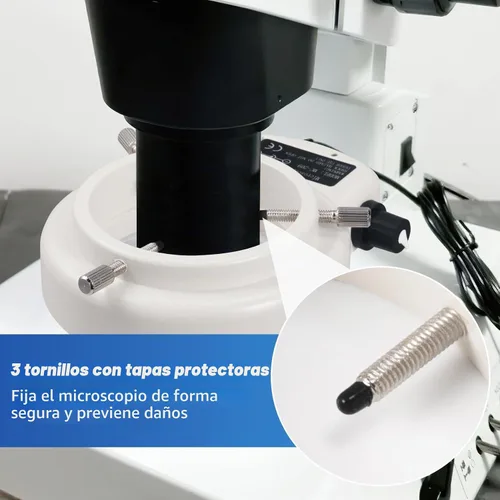 Vista 6 de Annhua Fuente de luz para microscopio 144 LED sin parpadeo Microscopio Anillo de luz con iluminador ajustable y cubierta protectora para Blanco