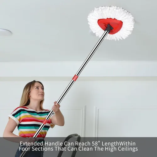 Vista 7 de Cabezales de repuesto para trapeador, base de repuesto compatible con el sistema O Cedar EasyWring de 1 tanque, 2 repuestos de cabezal de trapeador