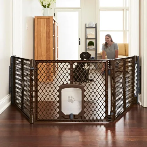 Vista 15 de MYPET Extensión de 2 paneles para Puerta para el patio para mascotas: Fabricado en EE. UU. Independiente. Aumenta el área de juego hasta 34 pies