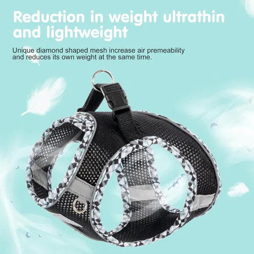 Vista 4 de Juego de arnés y correa para perro, arnés sin tirones para perros pequeños, fácil caminar, suave y transpirable, arnés para perros pequeños, arnés