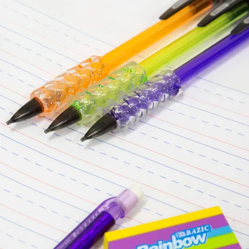 Vista 3 de BAZIC Electra - Portaminas de 0.028 in con agarre de gel, 3 por paquete (772-12P)