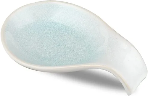 Vista 8 de Nihow Soporte de cuchara de cerámica: 4 pulgadas de soporte estable para utensilios - Soporte de cuchara resistente al calor para encimera de negro