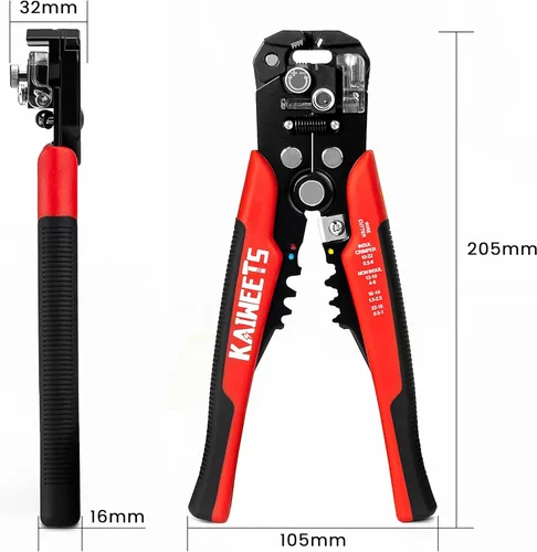 Vista 7 de KAIWEETS Pelacables Autoajustable - Herramienta de Pelado de Alambre Automática 3 en 1 de Servicio Pesado Cortador de Alambre 10-24 AWG para Corte