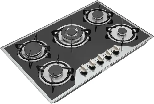 Vista 5 de Estufa de gas de 30 pulgadas, 5 quemadores, estufa integrada de acero inoxidable, GLP/NG, estufa convertible con doble sellado de combustible