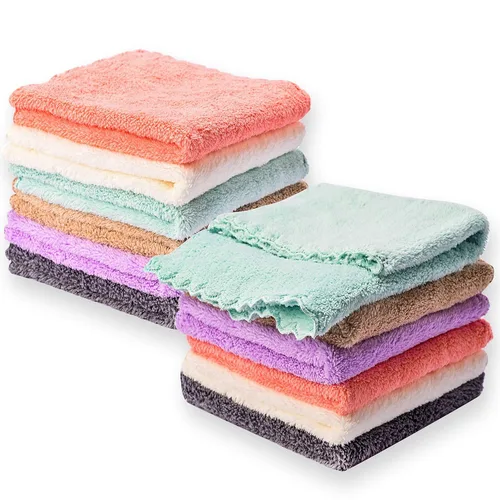 Vista 10 de Paños de microfibra para bebé de Kyapoo, paquete de 12 unidades, 12 x 12 pulgadas, coral, extra absorbentes y suaves para recién nacidos, bebés