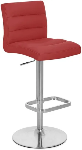 Vista 56 de Zuri Muebles Taburete de bar moderno de altura ajustable gris exuberante con base plana redonda cepillada