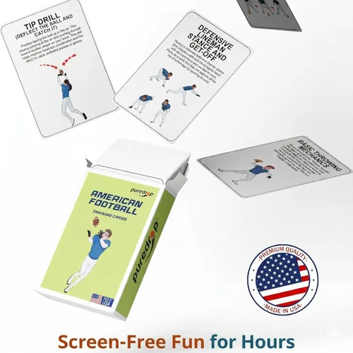 Vista 3 de Puredrop Equipo de Entrenamiento de Fútbol Americano Tarjetas de Entrenador de Ayuda Excelentes Ejercicios de Entrenamiento para Ejercicios