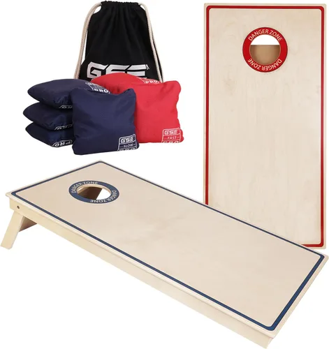 GSE Games & Sports Expert Juego de tablas de cornhole de torneo profesional, 4 x 2 pies, madera de abedul báltico, tamaño reglamentario, con 8