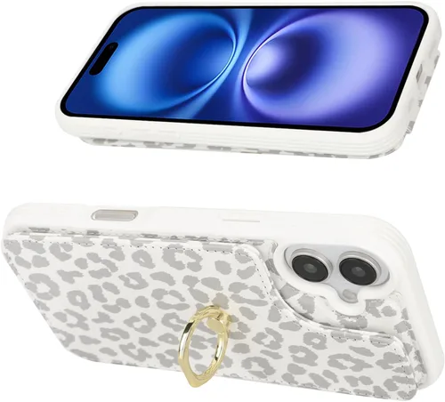 Vista 769 de Lipvina Funda para iPhone X/XS con Portador de Tarjetas, Portador de Tarjetas de Crédito, Soporte de Anillo con Atril, Funda Tipo Cartera Plegable