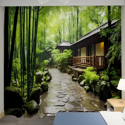 Cortinas opacas para dormitorio, bosques, carreteras, flores, con aislamiento térmico y ojales, cortinas de oscurecimiento de habitación para sala