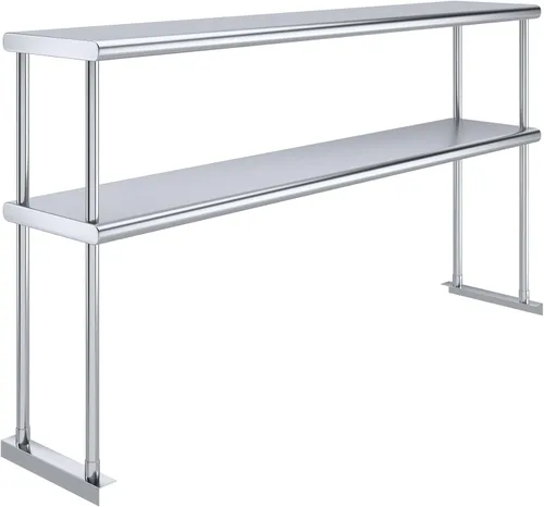 Vista 17 de AmGood Estante Doble Acero Inoxidable NSF - Muchos (30" Largo x 18" Profundo)