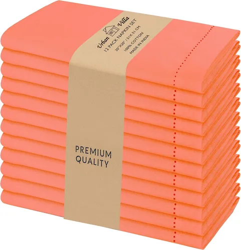 Vista 88 de Urban Villa Juego de 6 servilletas de tela blancas (18 x 18 pulgadas) 100% algodón absorbente, lavable, duradero, reutilizable, ideal