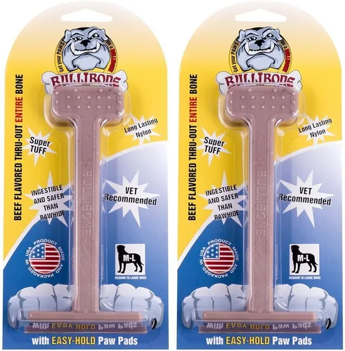Vista 39 de Bullibone Juguete masticable de nailon para perros masticadores agresivos, hueso de higiene dental con sabor a tocino, juguetes duraderos