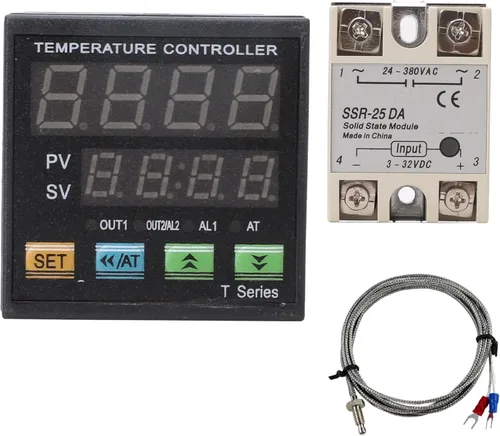 Vista 2 de Controlador de temperatura PID de automatización industrial, control de metro indicador, Jaybva de alto voltaje de 100V a 240V, termostato PID