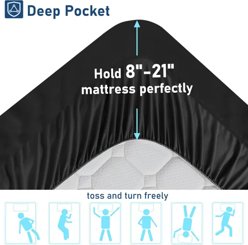 Vista 5 de Cubrecolchón tamaño individual XL extra grueso con parte superior de almohada refrescante, protector de colchón de felpa con bolsillo profundo